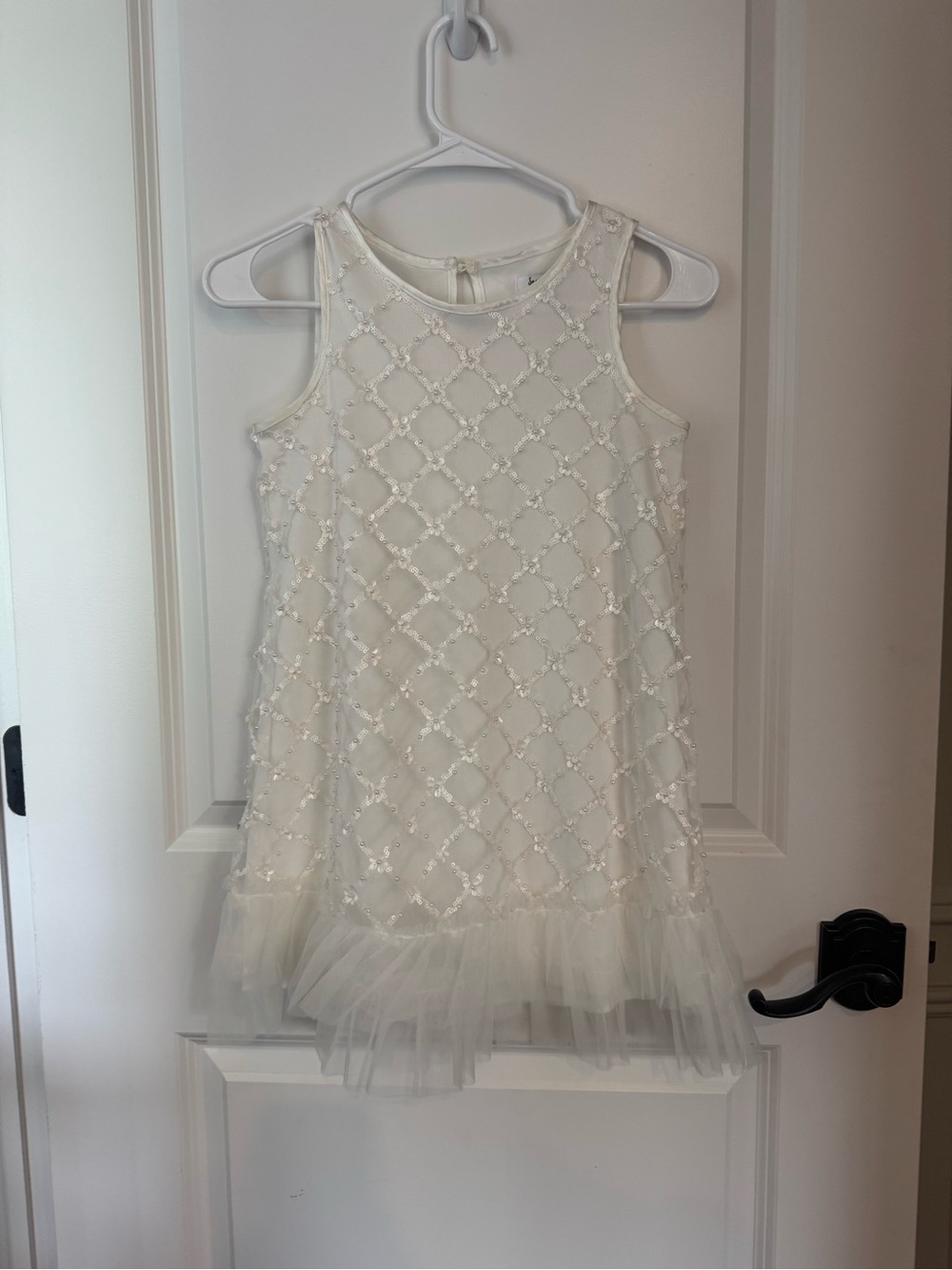Ivory Beaded Tulle Graduation Dress